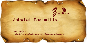 Zabolai Maximilla névjegykártya